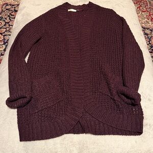 RD Style Deep Purple Long Cardigan Sweater Size Large
